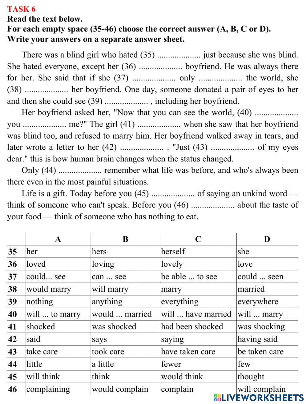 ZNO Use of English 28