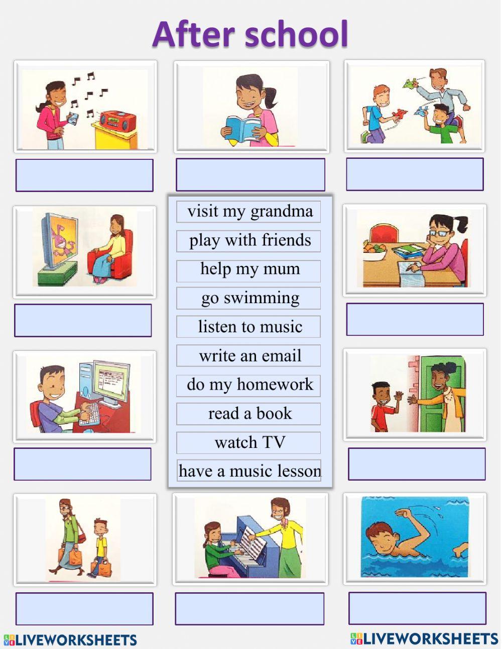 After School exercise for 3º Live Worksheets