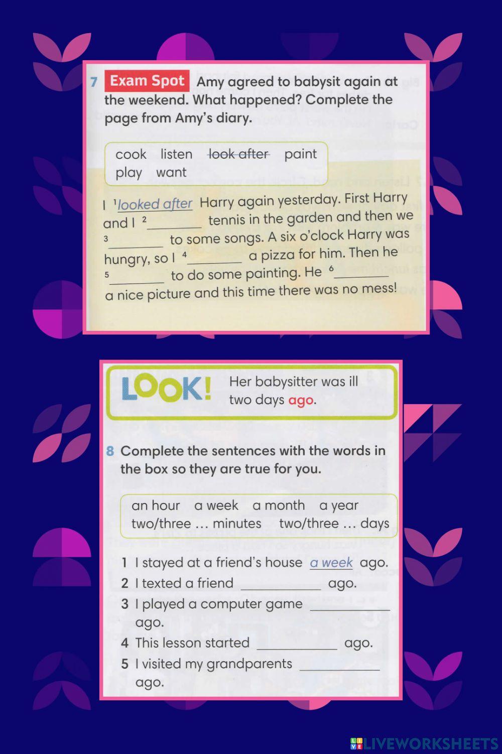 Past simple regular verbs