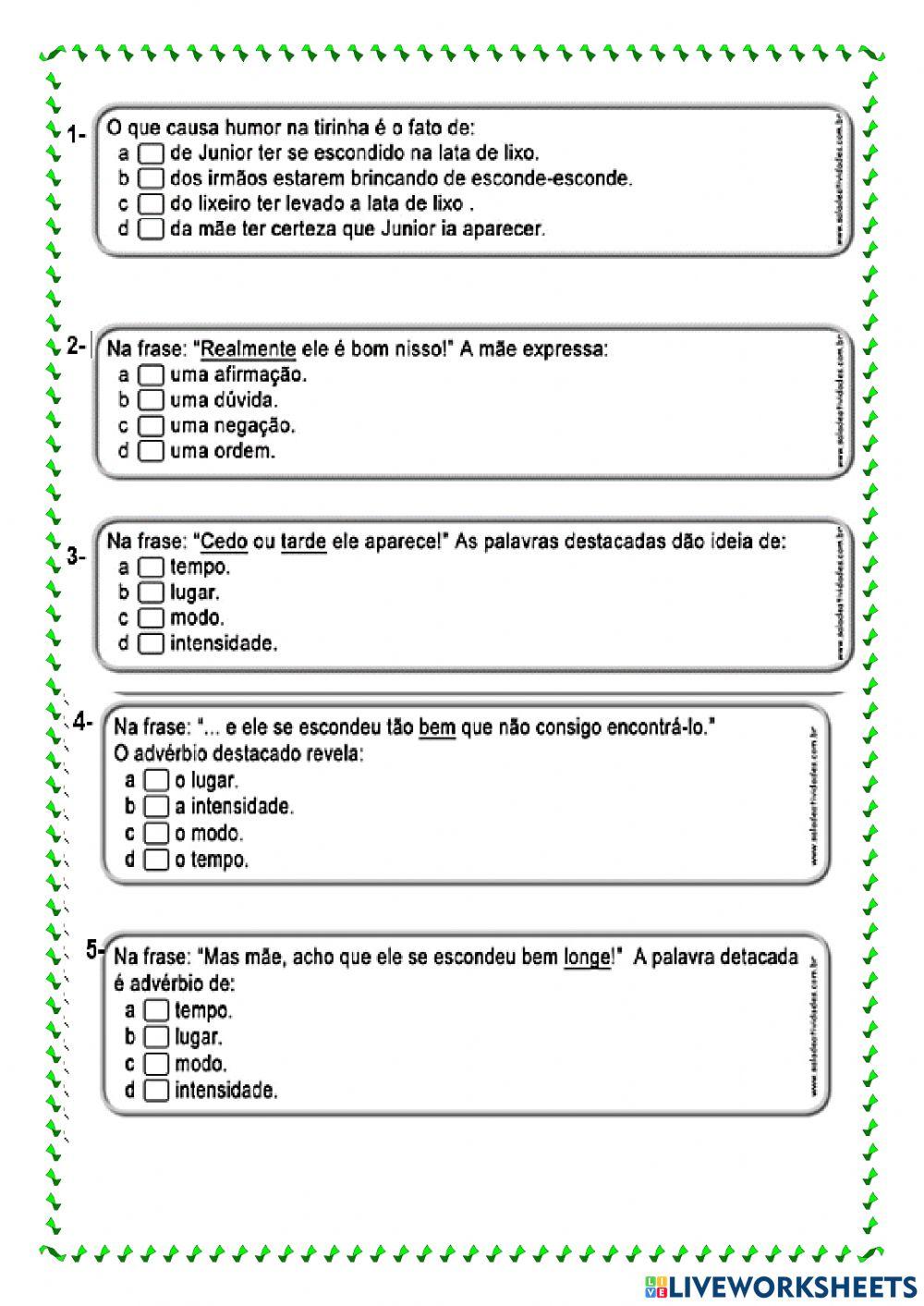 Avaliação de português