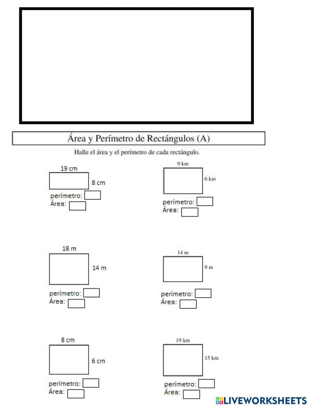 Perímetro y área de los rectángulos