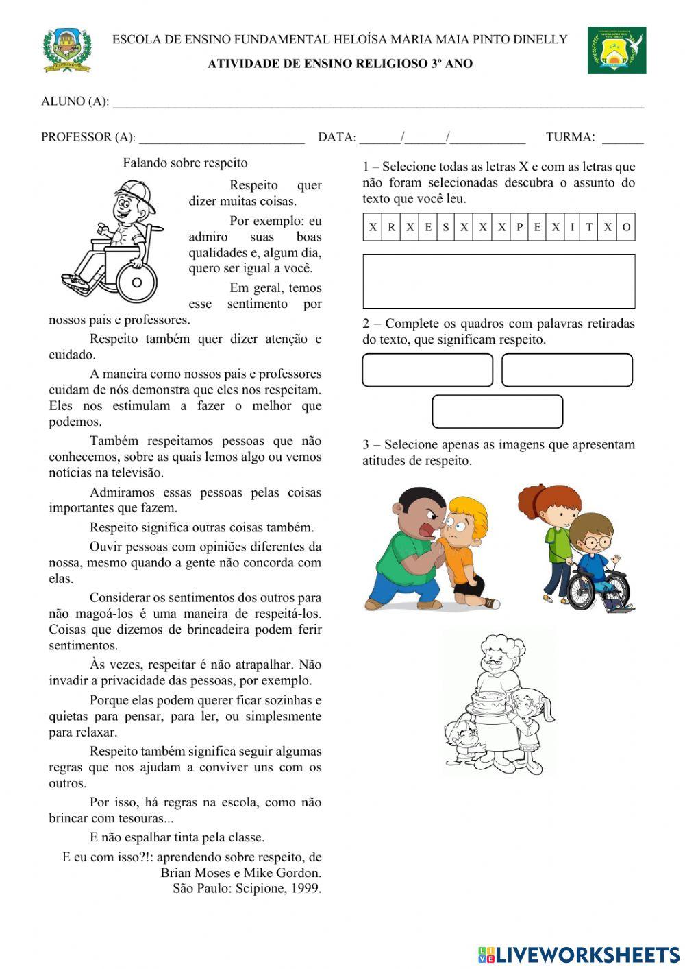 Atividade de sobre Respeito