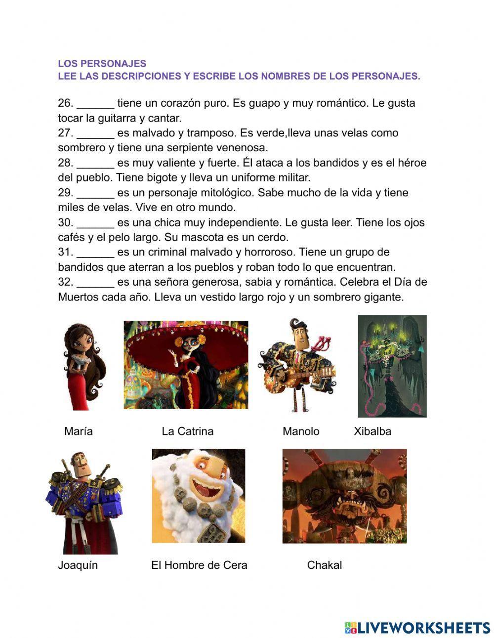 El libro de la vida worksheet | Live Worksheets el-libro-de-la-vida-worksheet-live-worksheets