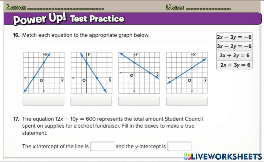 1598054 | Graph Linear Equations Using Intercepts | Math