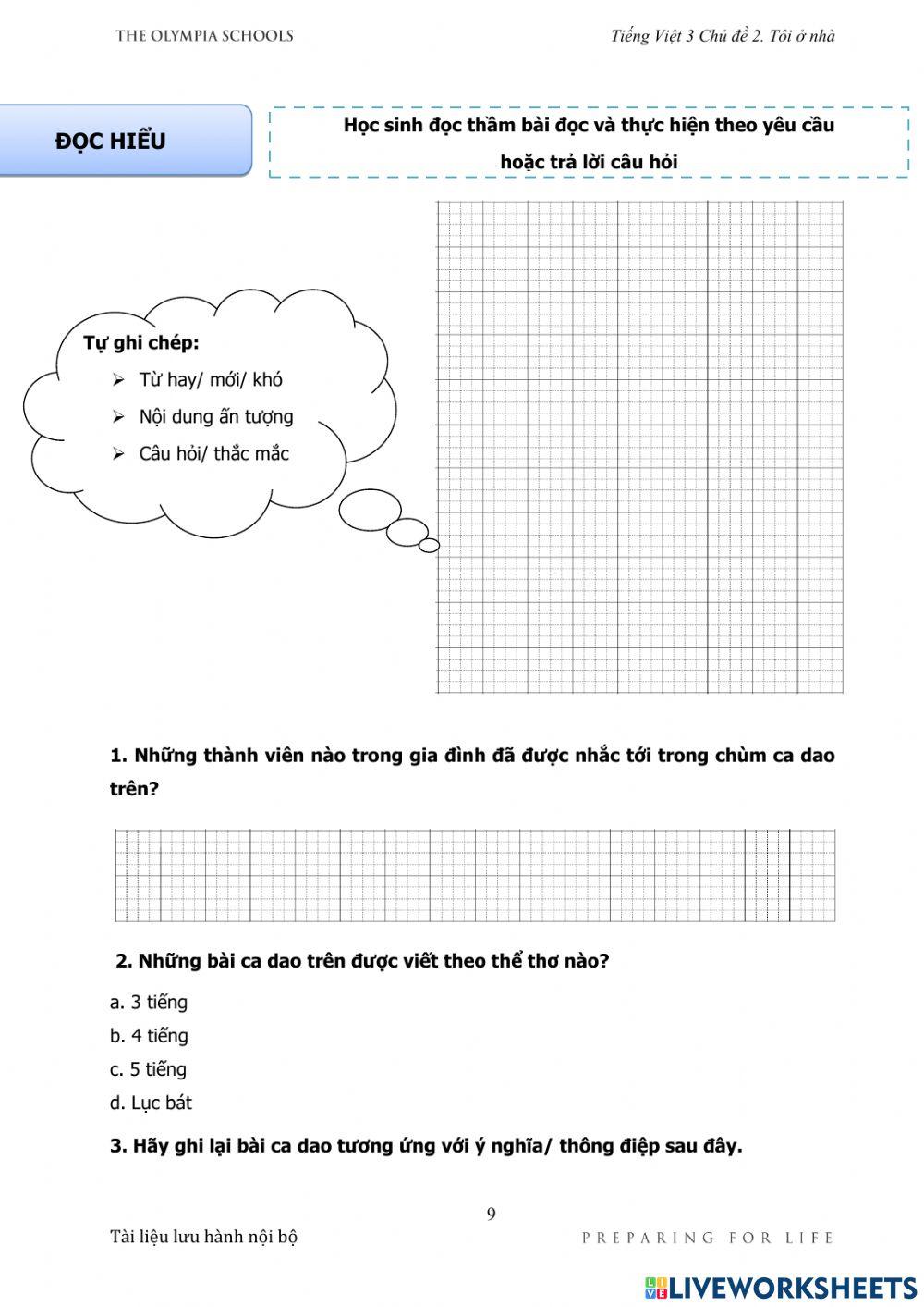 Chủ điểm 1: Chùm ca dao về chủ đề Gia đình