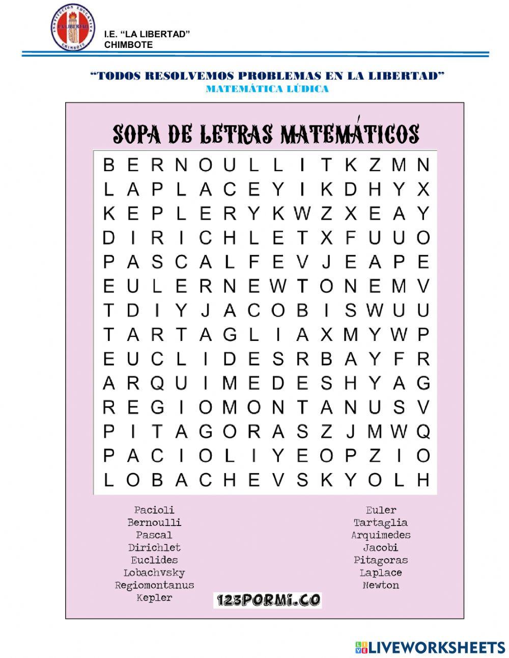 Sopa de letras liberteño 2021