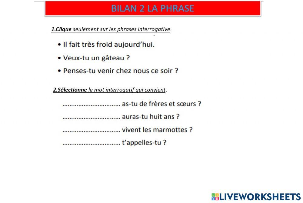 La phrase bilan S10