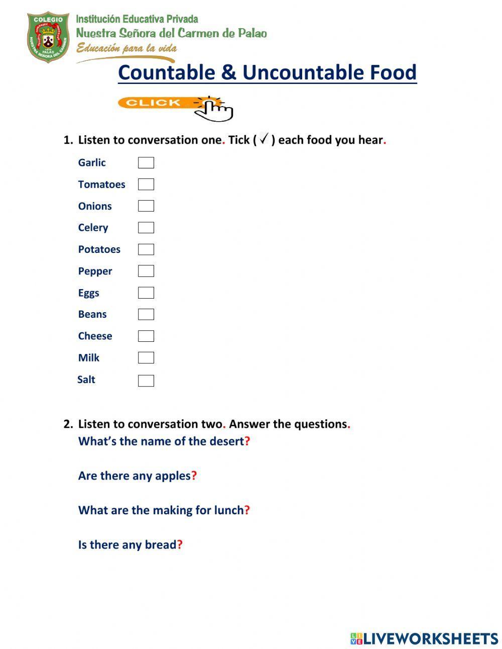 Count & Non-count Nouns