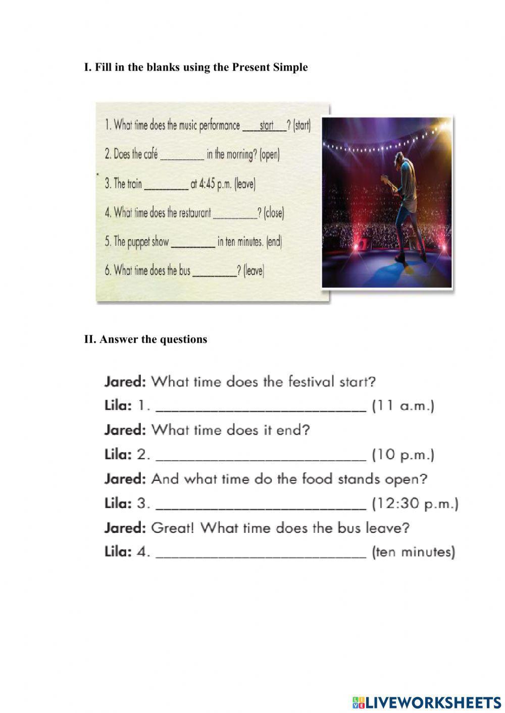 Present simple for future use