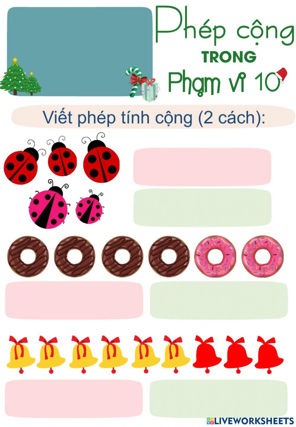 Toán: phép cộng trong phạm vi 10