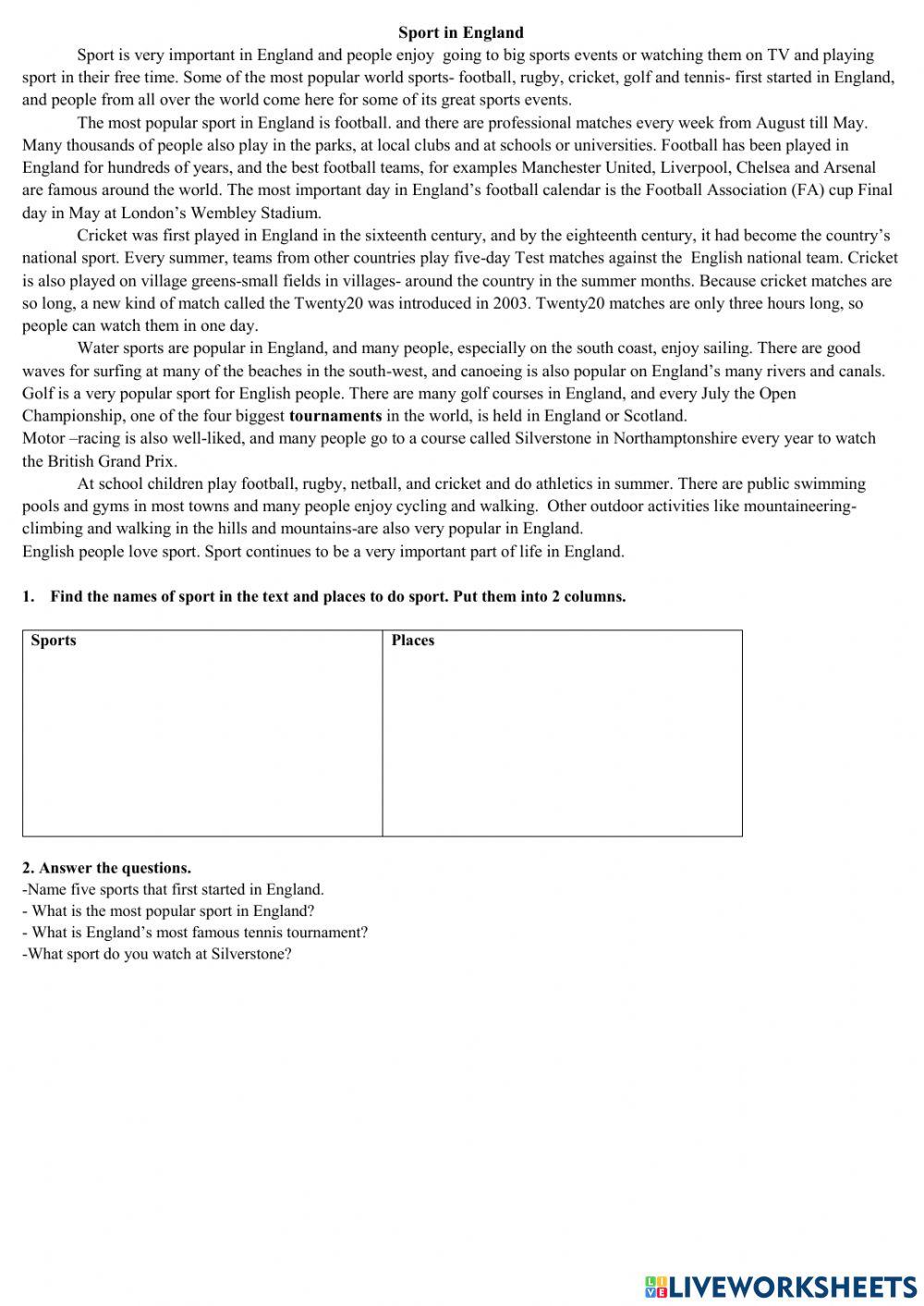 Sport  and Keeping fit