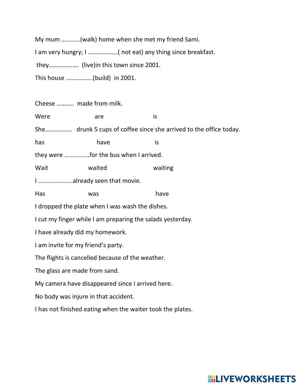 Pop quiz online exercise for live worksheets