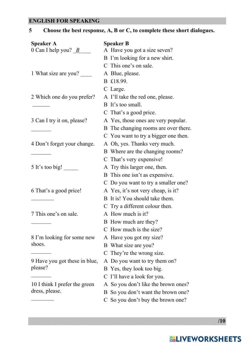 Unit 7 Language test