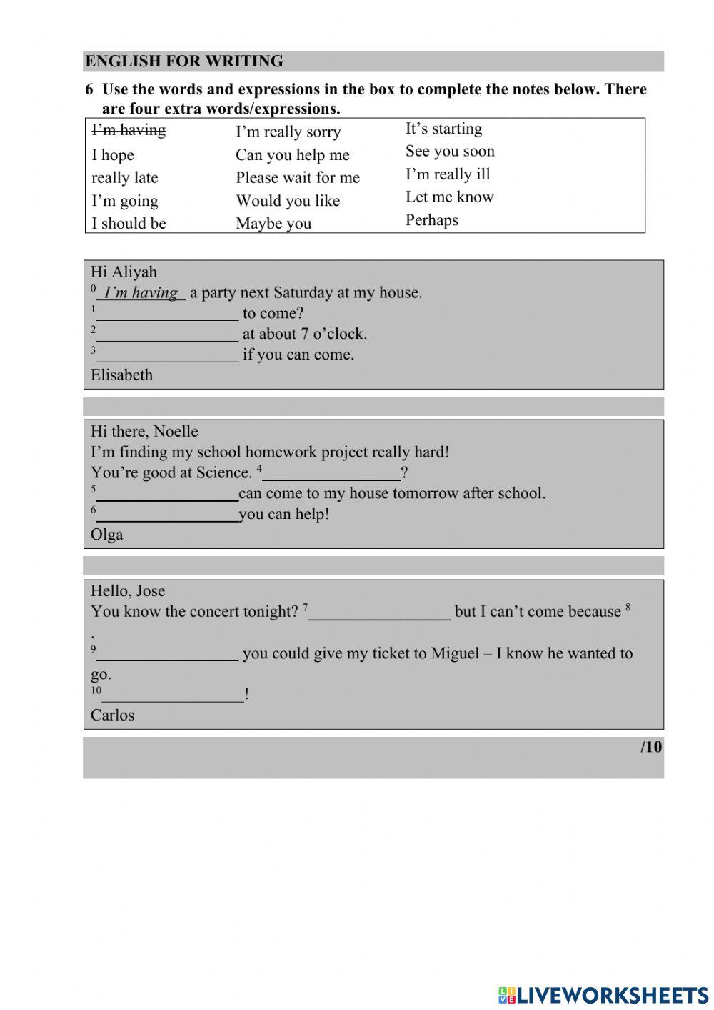Unit 7 Language test