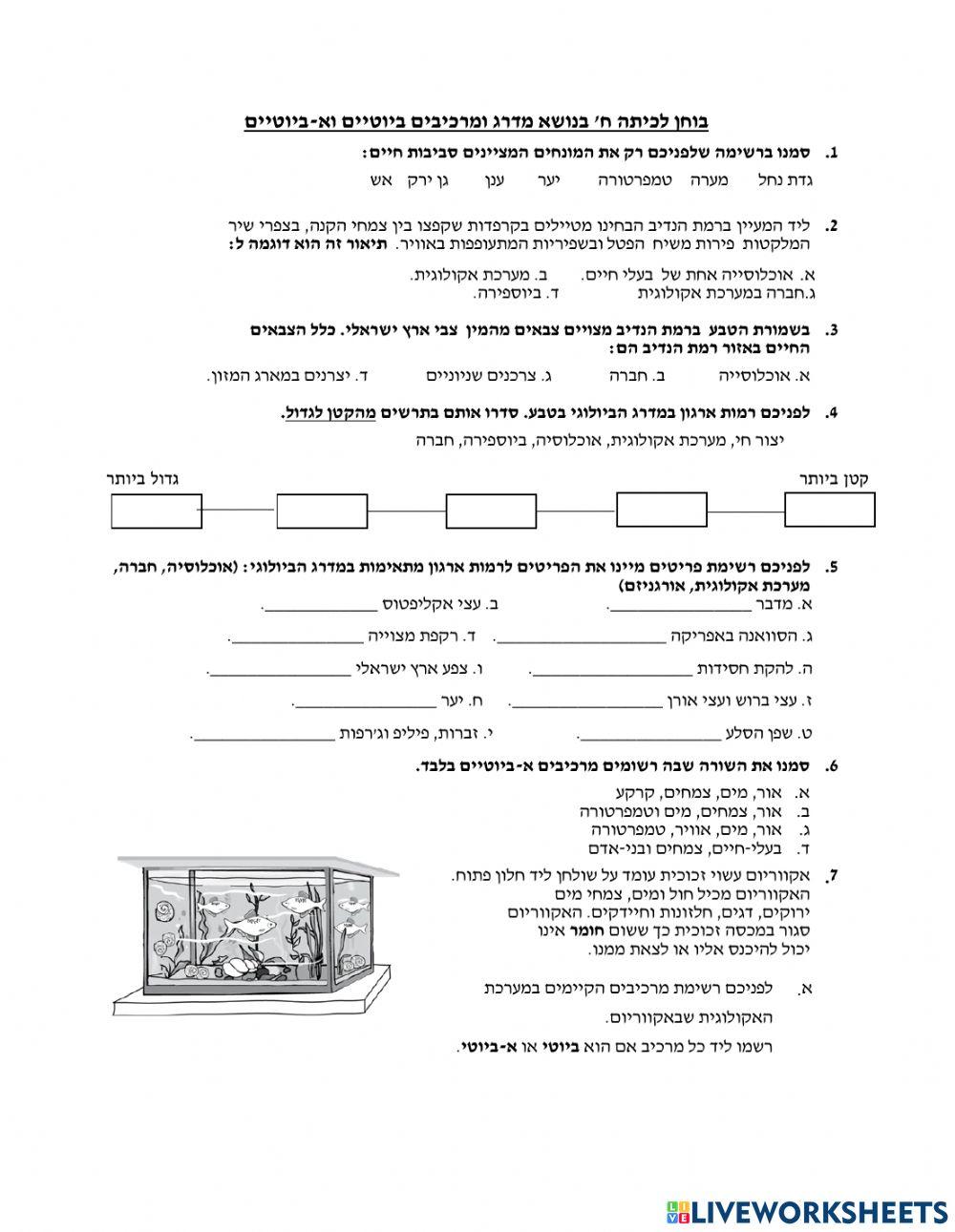 בוחן מדרג אקולוגי וביוטי-א-ביוטי