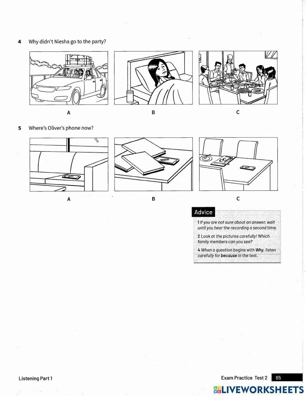 Test 2 listening p1-4 A2