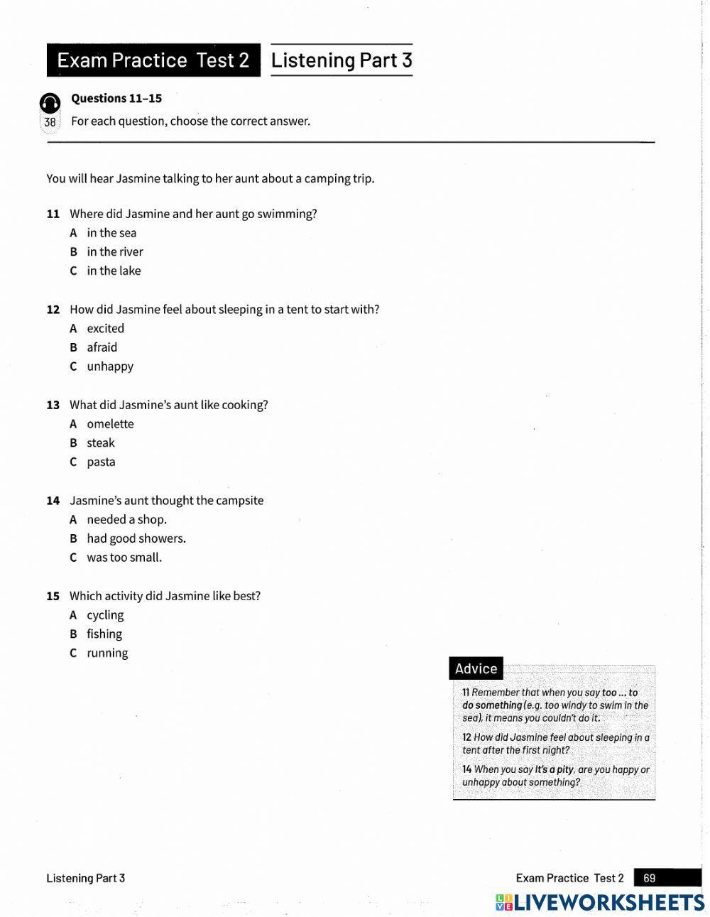 Test 2 listening p1-4 A2