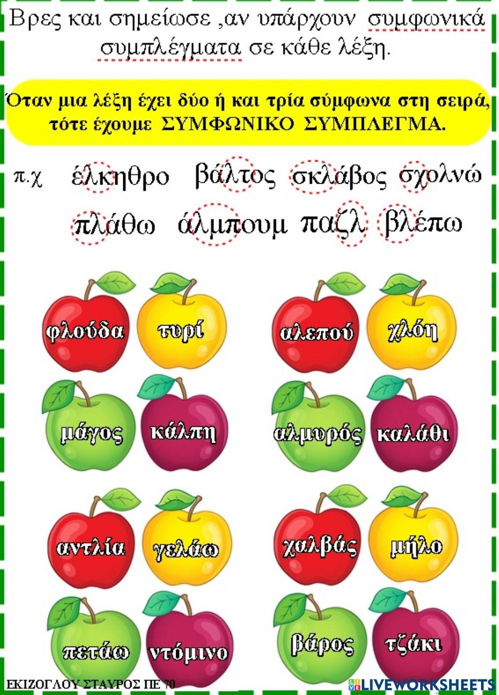 Βρες τα συμφωνικα συμπλεγματα.