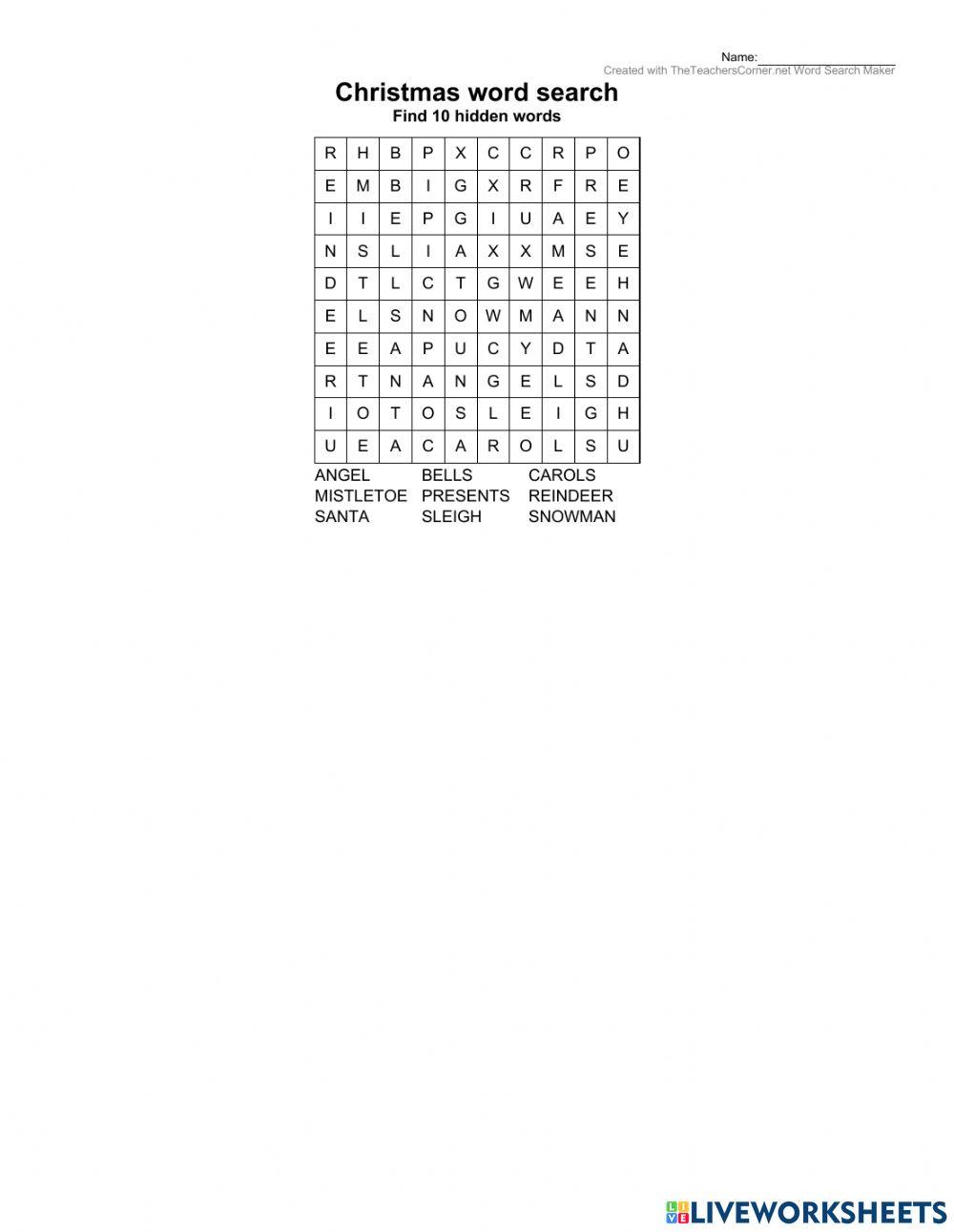 Christmas Word Search Online Exercise Live Worksheets christmas-word-search-online-exercise-live-worksheets