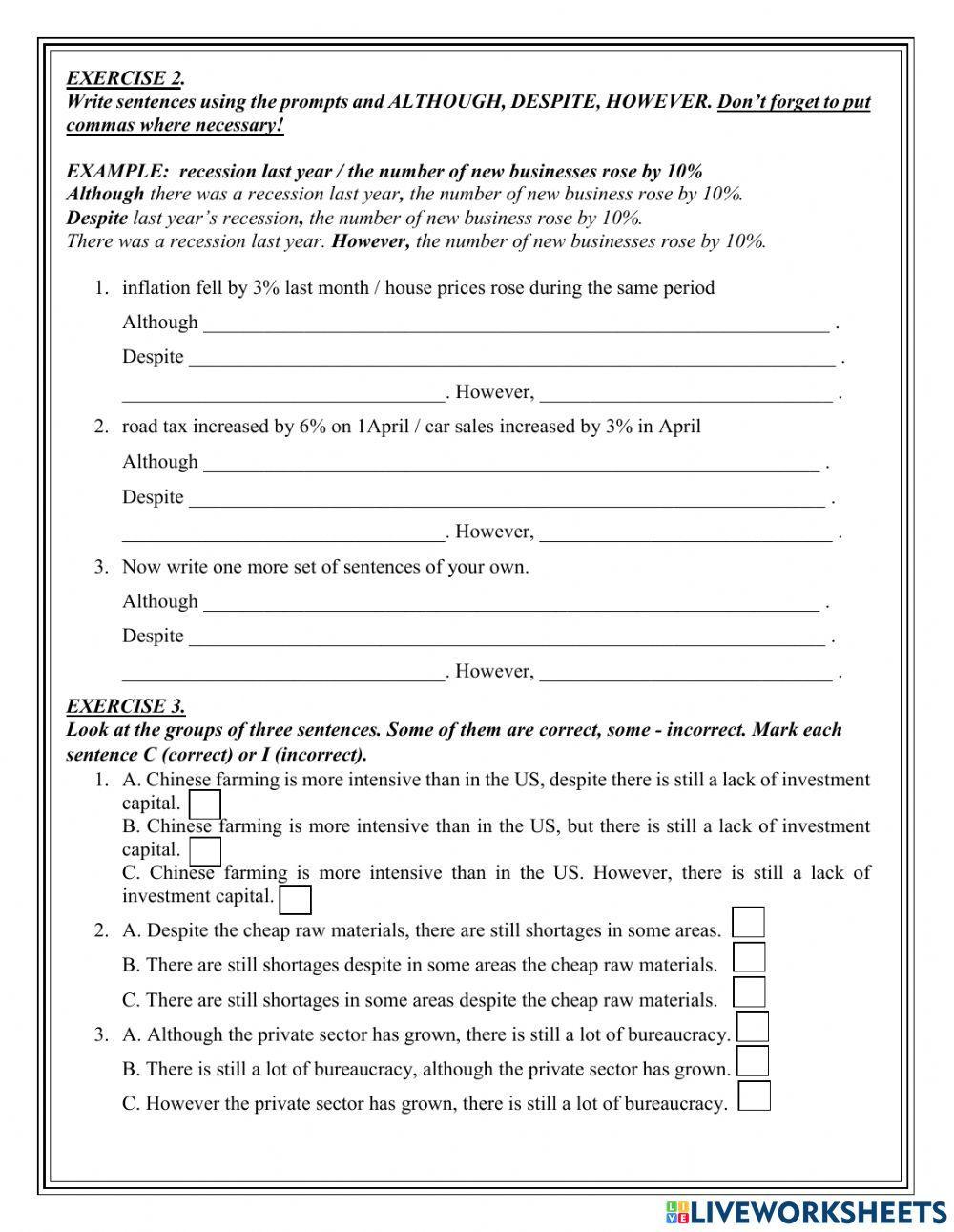 Contrasting information