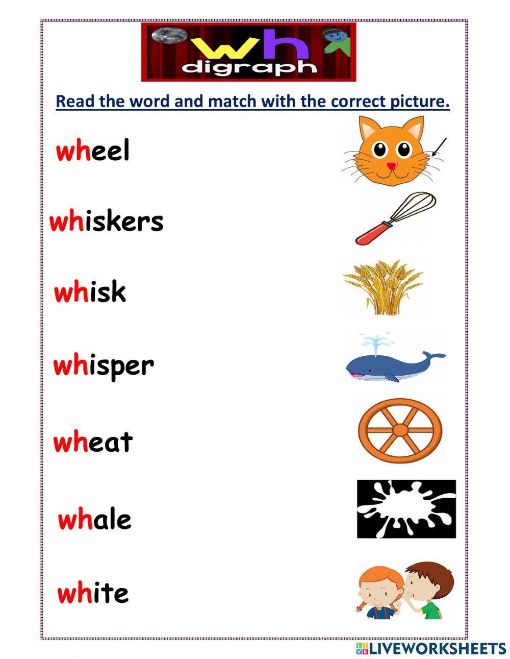 Digraph- beginning wh words