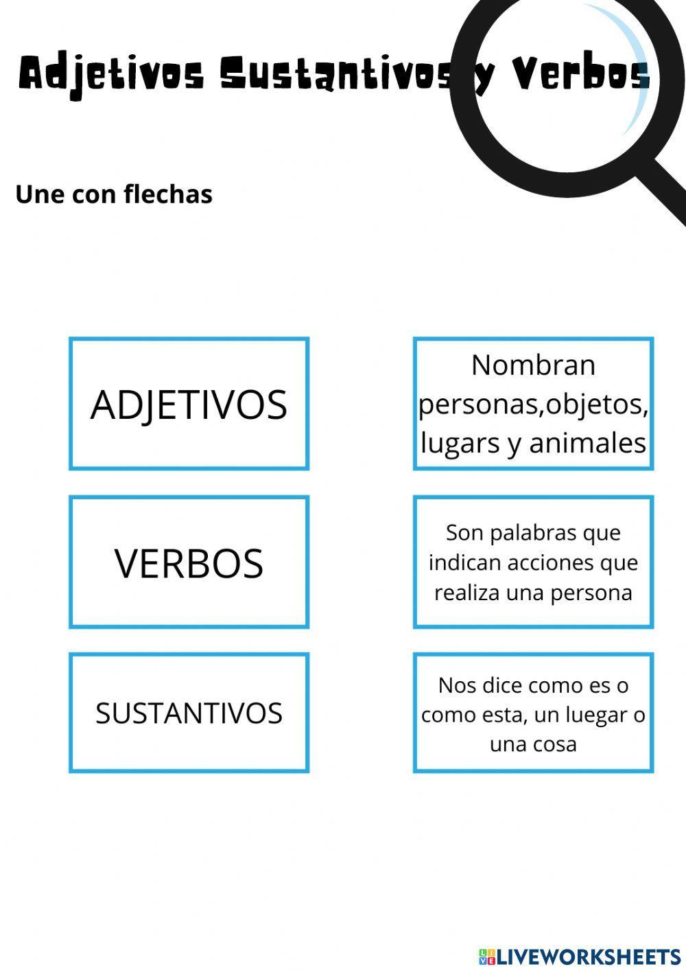 Adejetivos,Verbos y sustantivos