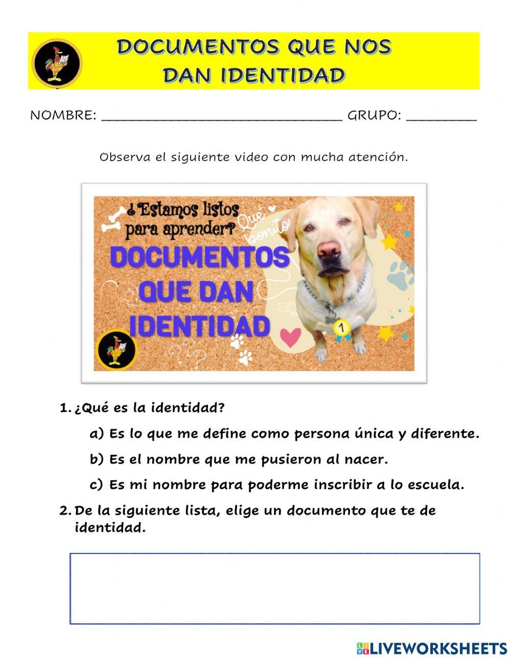 Documentos que dan identidad