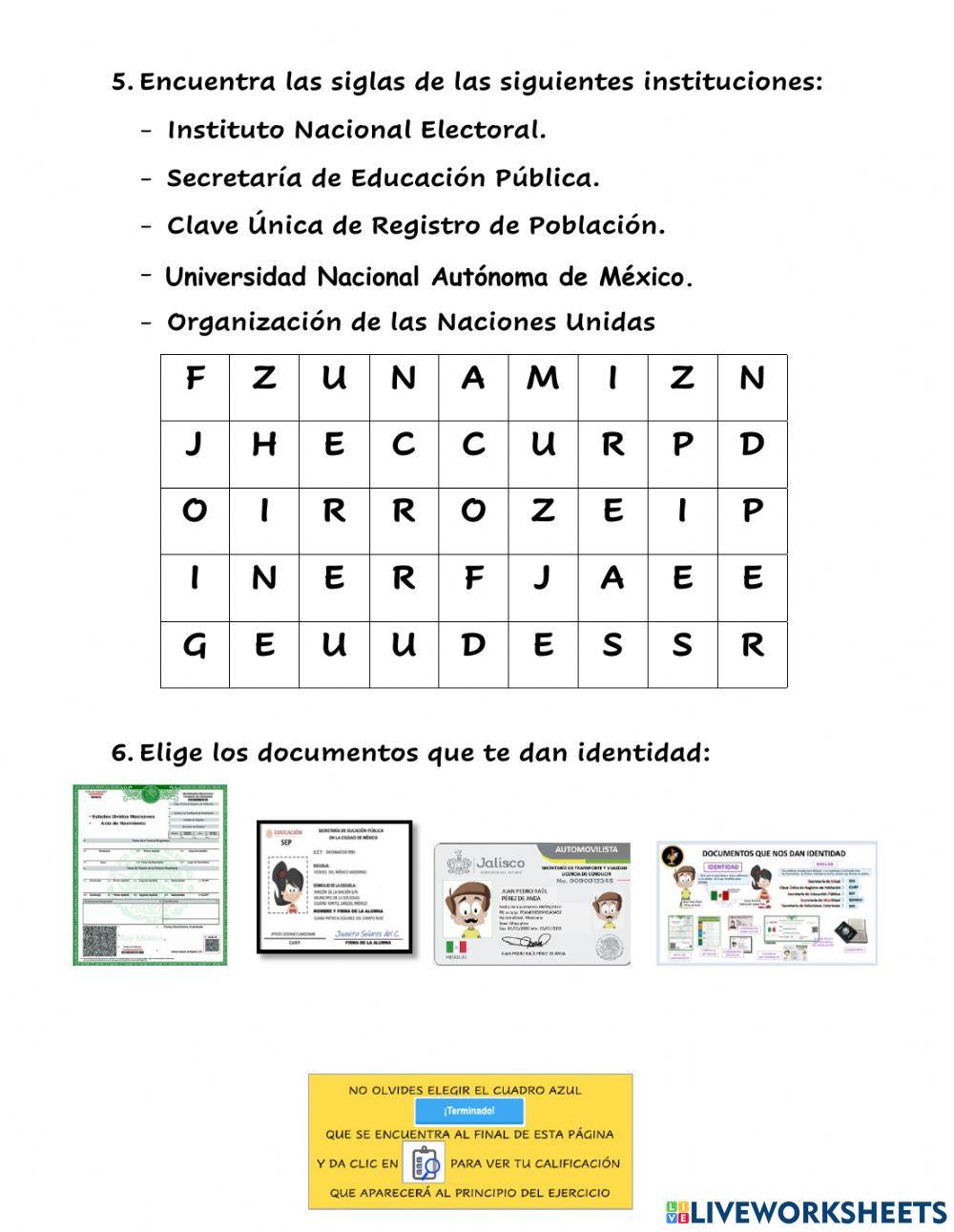 Documentos que dan identidad