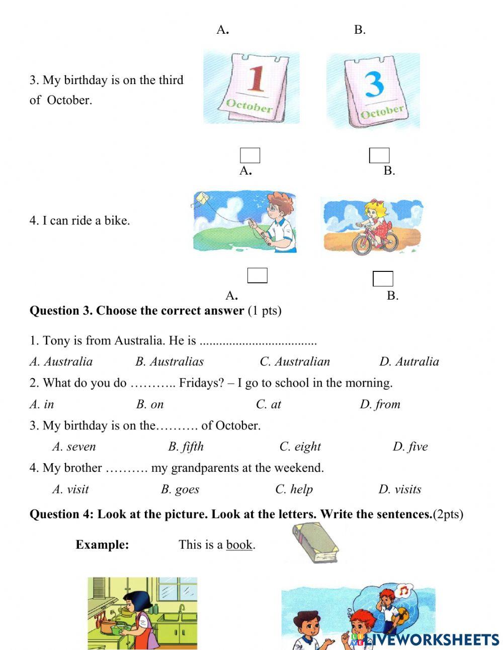Mid-term Test Grade 4