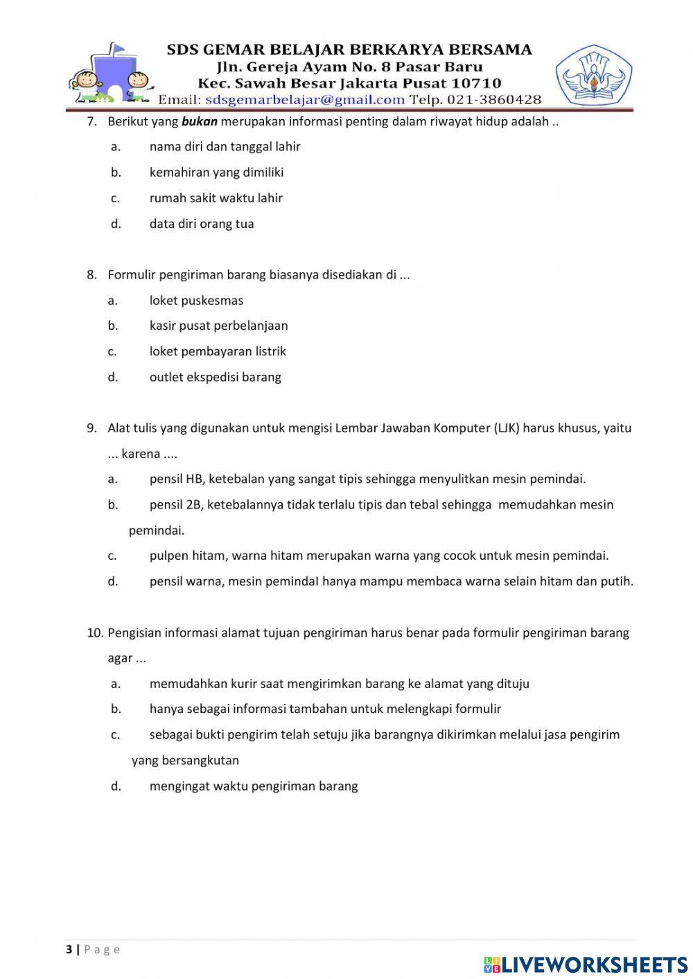 Unit test tema 5 bahasa indonesia