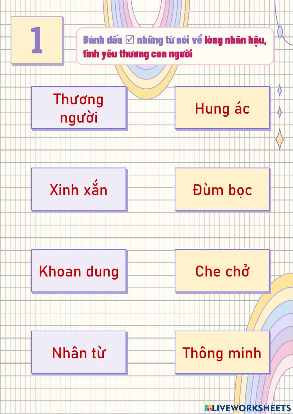 Phiếu bài tập Tiếng Việt 4 Tuần 2