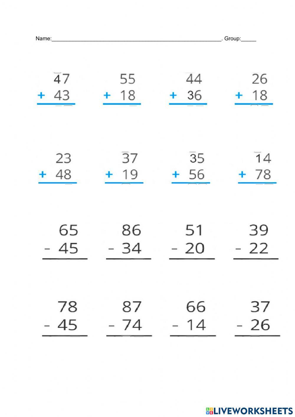 Additions - Subtractions