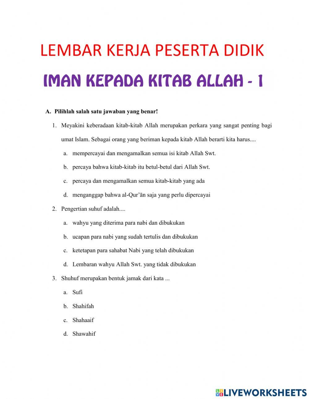 Iman kepada Kitab