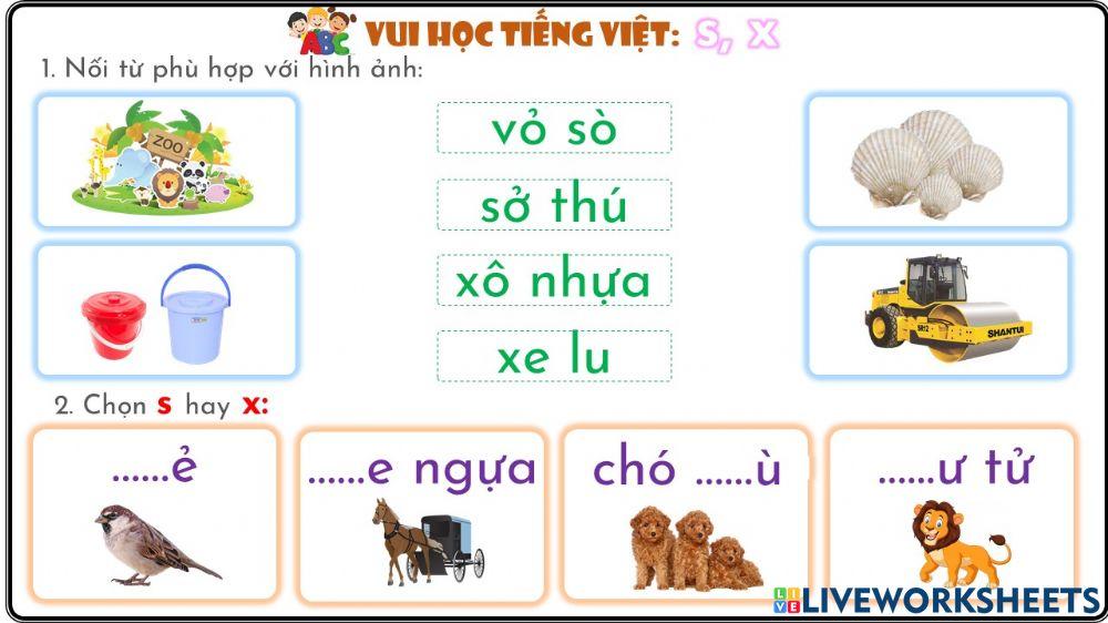 Phiếu ôn tập s, x