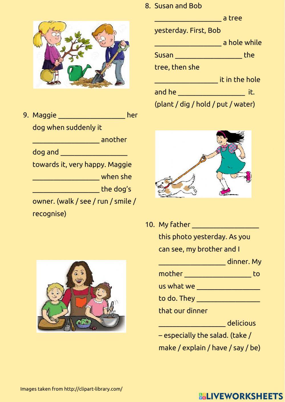 Past simple - past continuous with while, when