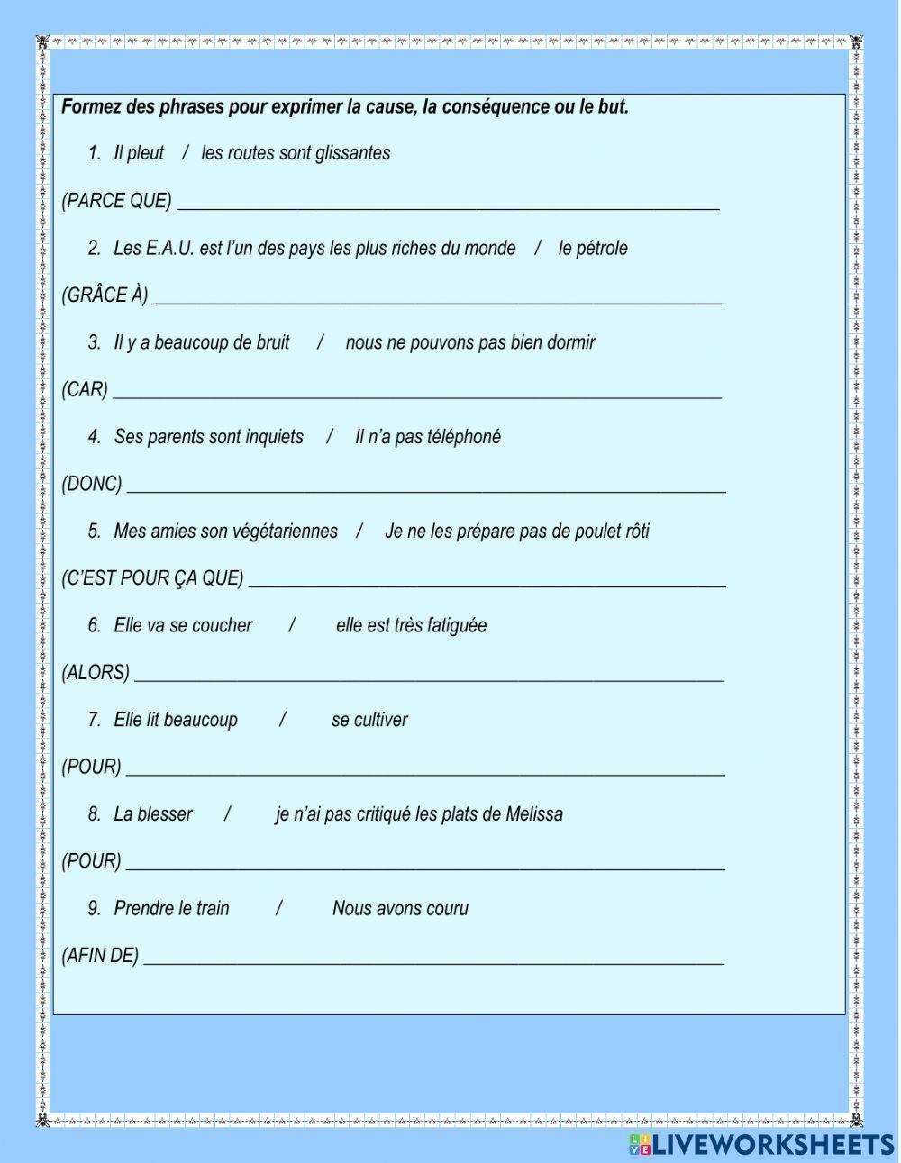 Révision de l'Examen Final Français III