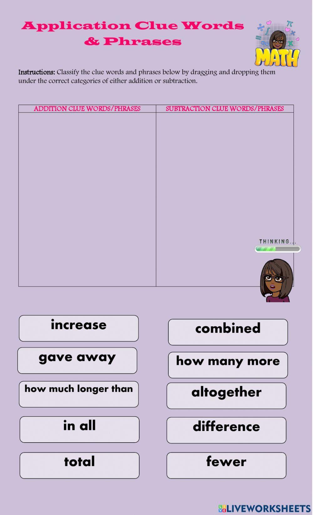 Application Clue Words-Phrases