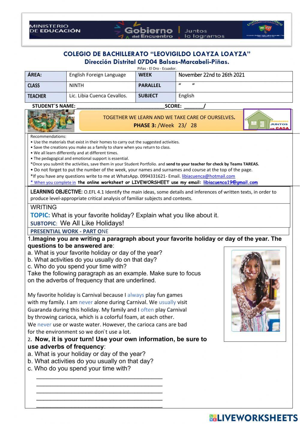 We All Like Holidays!