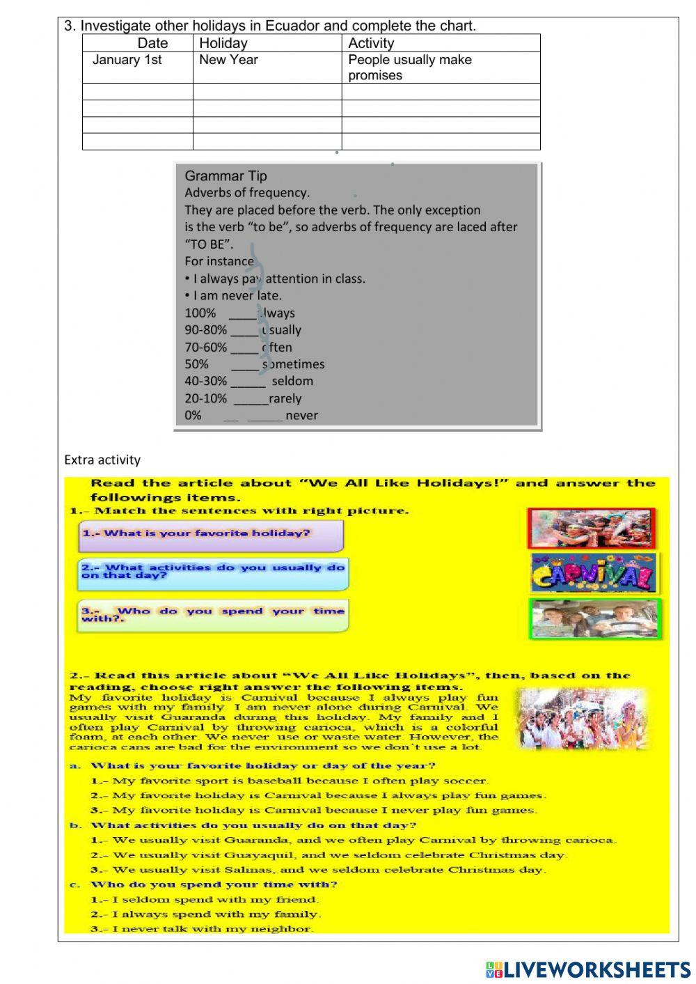 We All Like Holidays!