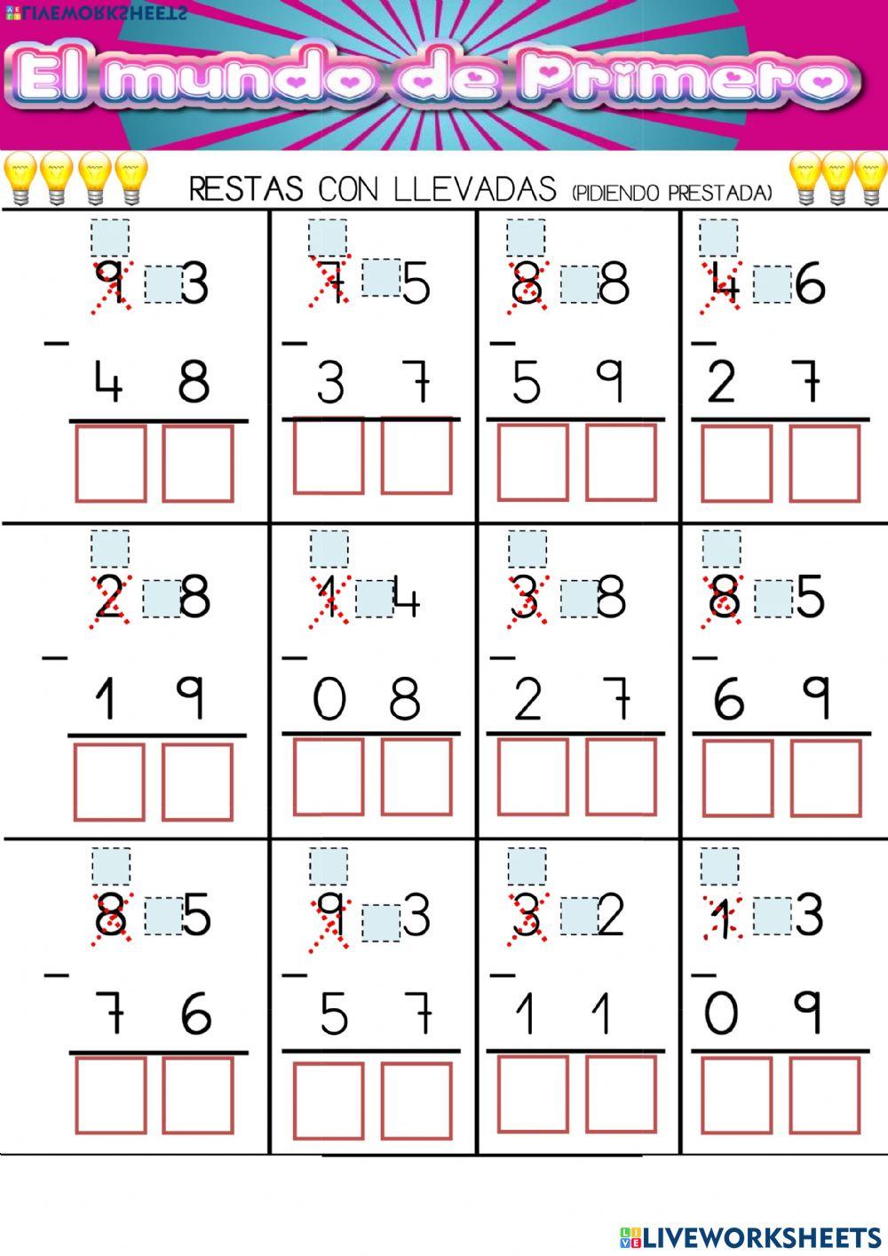 Restas con llevadas