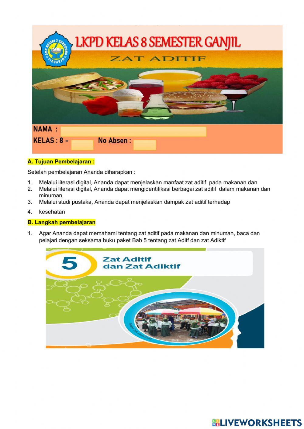 Zat aditif pada makanan & minuman