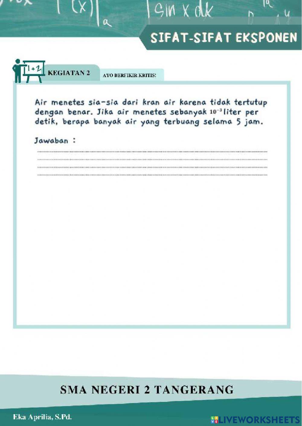 Sifat-Sifat Eksponen