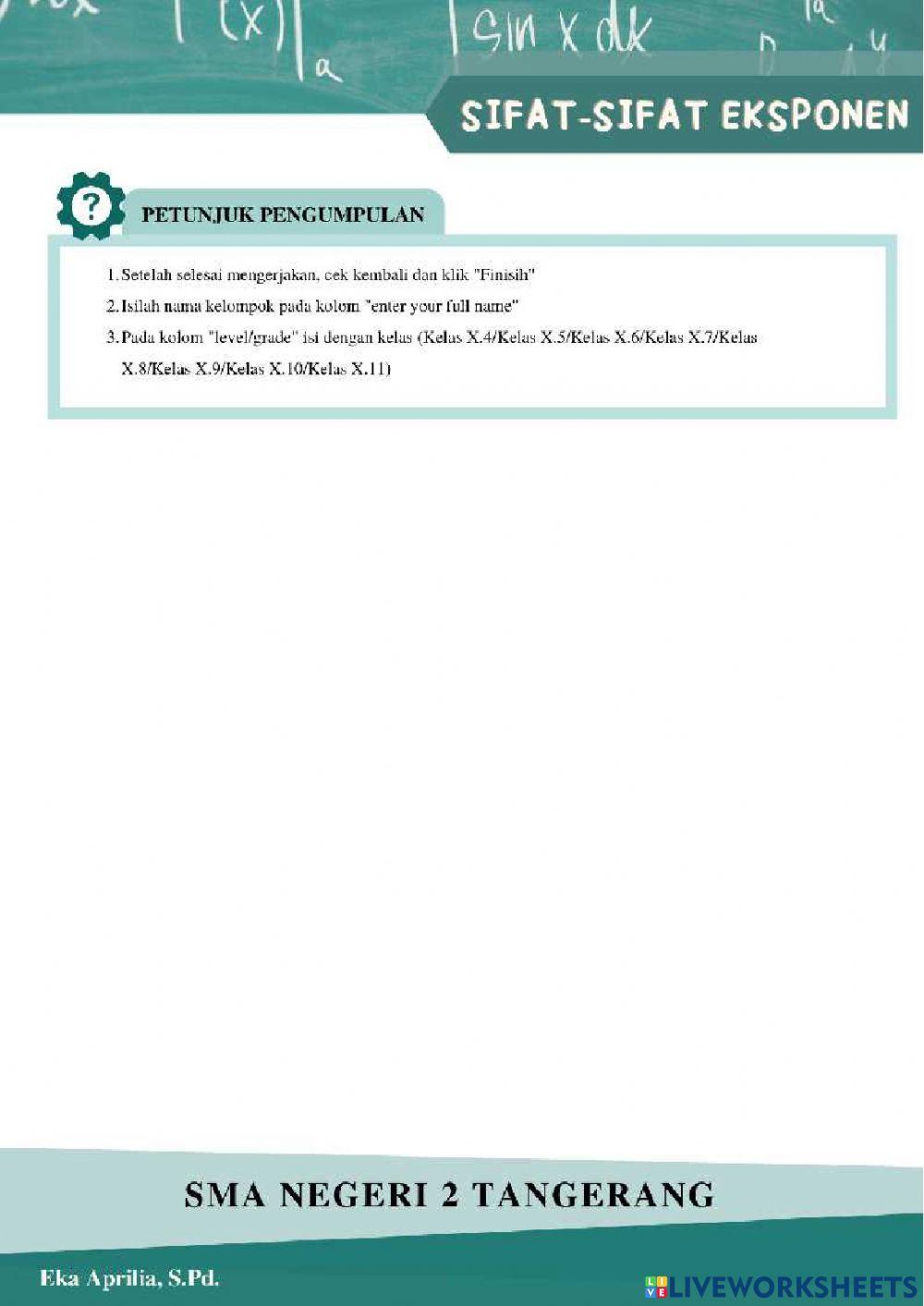 Sifat-Sifat Eksponen