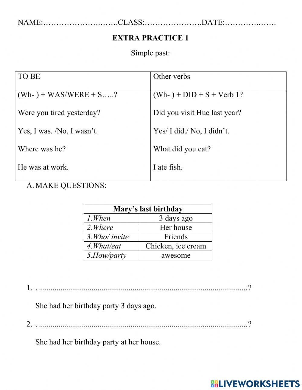 Extra 1 (UNIT 1-6)Family and Friends 5