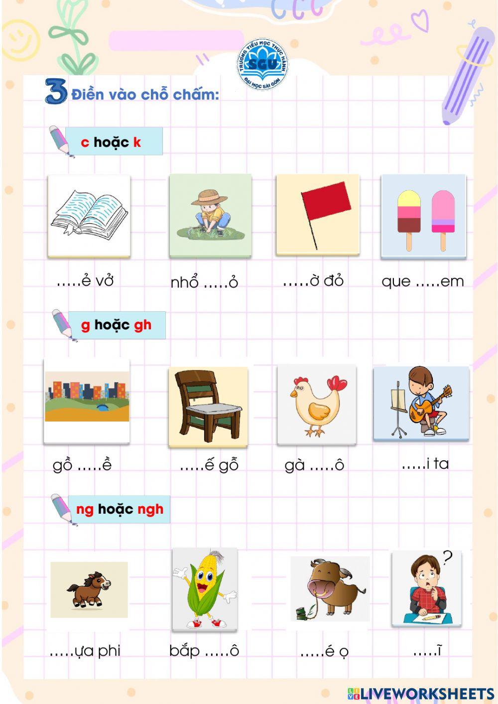 Tiếng Việt - đọc hiểu - bài tập chính tả