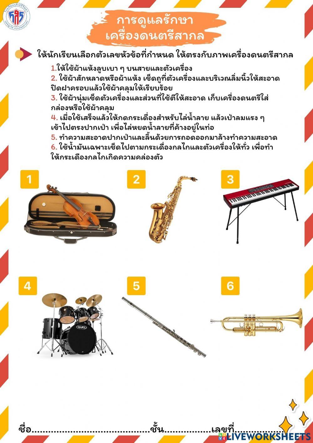 การดูเลรักษาเครื่องดนตรีสากล