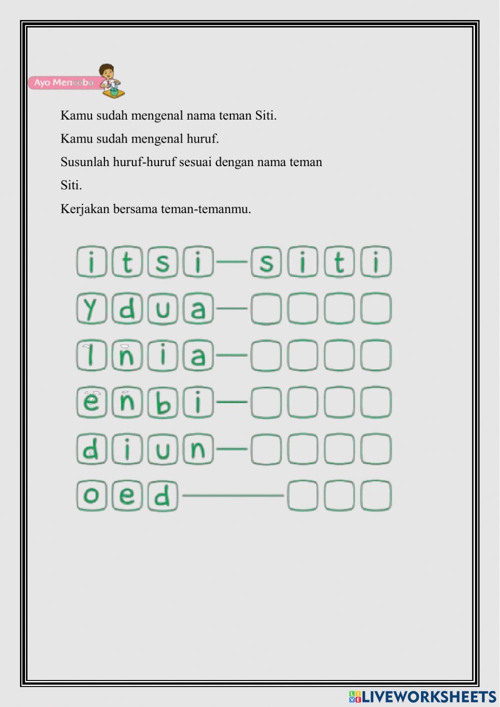 LKPD Sub Tema 1 Kelas 1