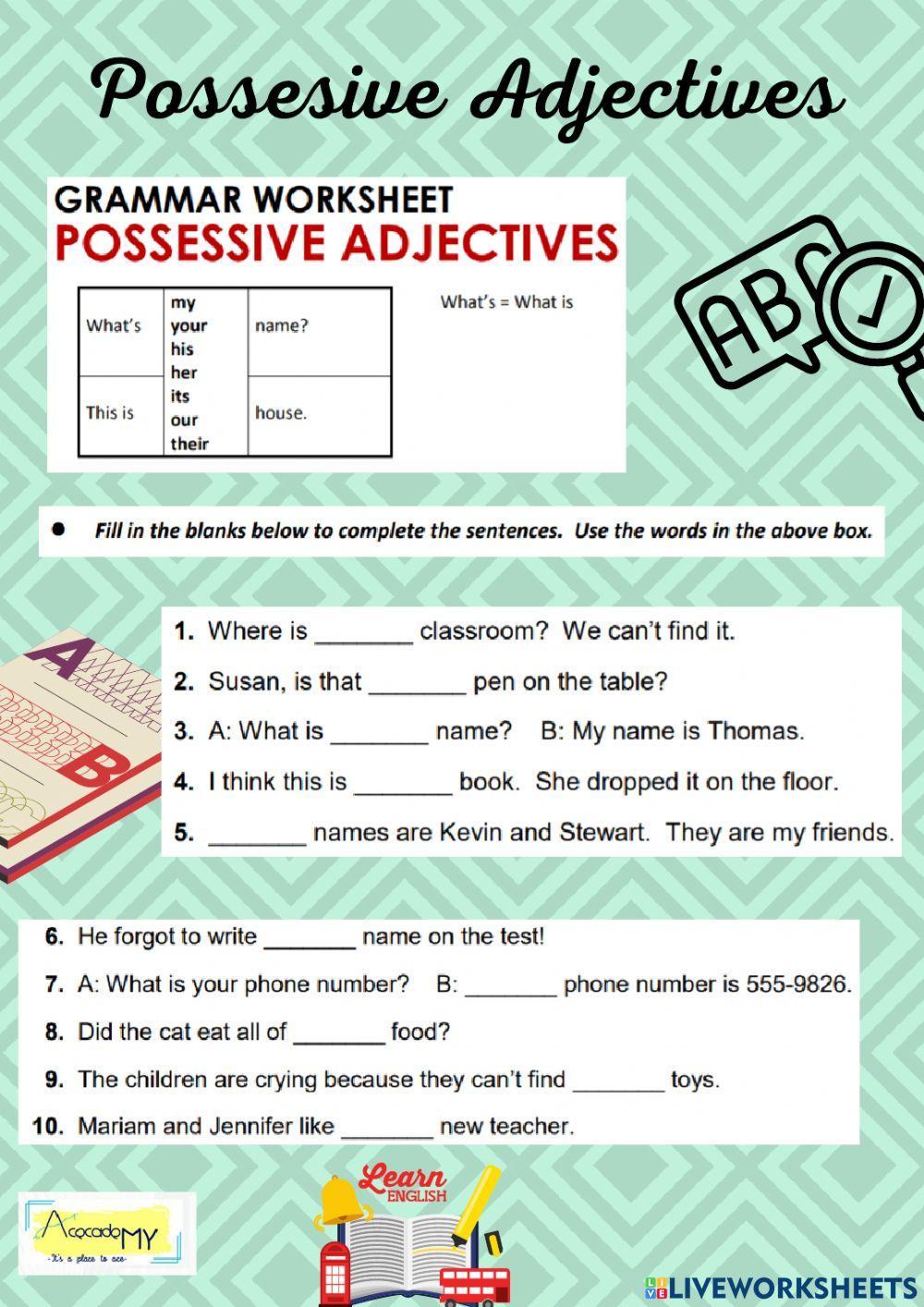 Pssesive Adjectives