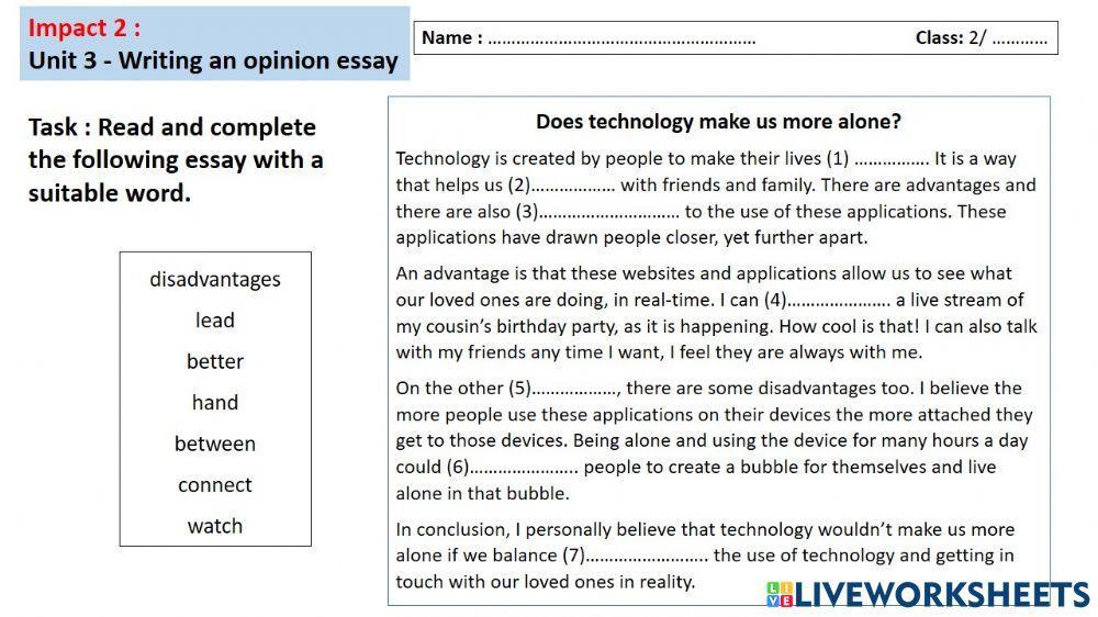Impact 2 Unit 3 writing