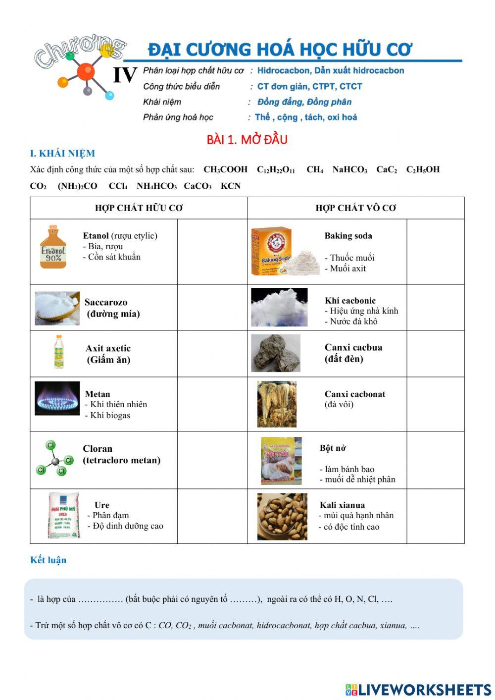 Mở đầu hợp chất hữu cơ